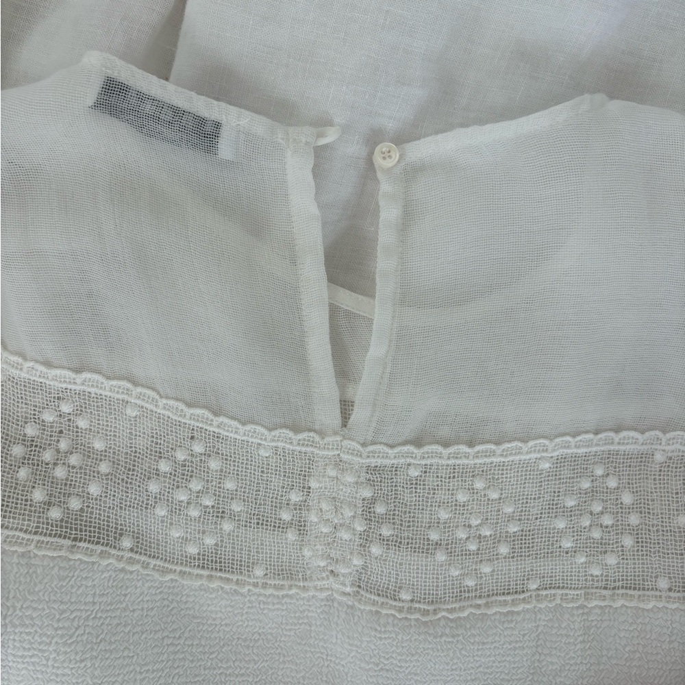 Sandro Embroidered White Mini Dress, US 6 - Picture 7 of 10